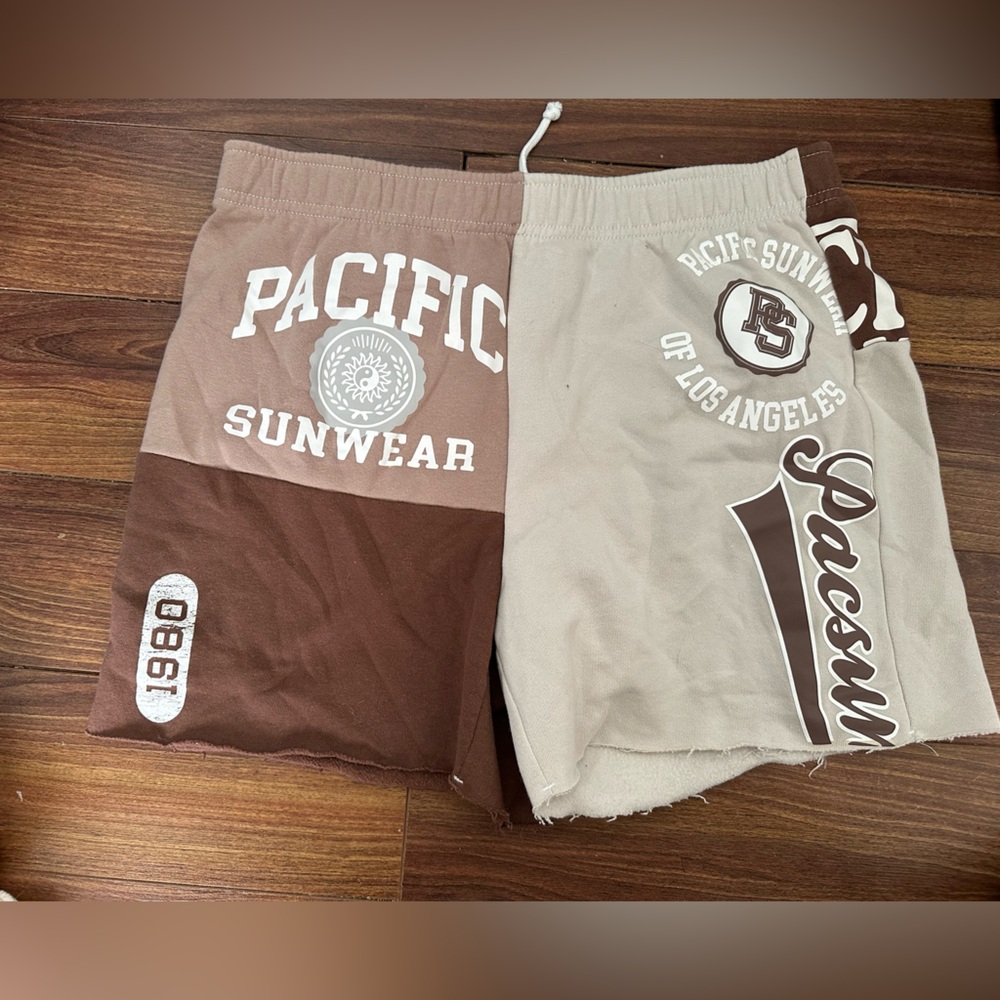 PacSun Women's Dual-Tone Board Shorts - Brown and Cream
